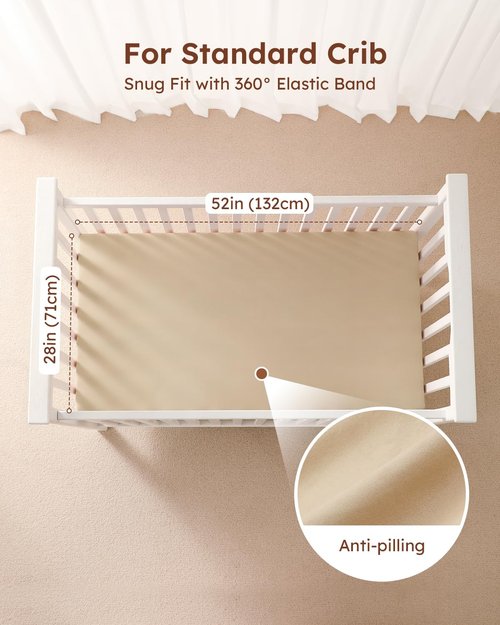 Looxii Baby Crib Sheets for Boys Girls, 3 Pack Fitted Crib Sheet for Standard Crib and Toddler Mattress, Ultra Soft Breathable Microfiber Baby Sheet 52x28x8in