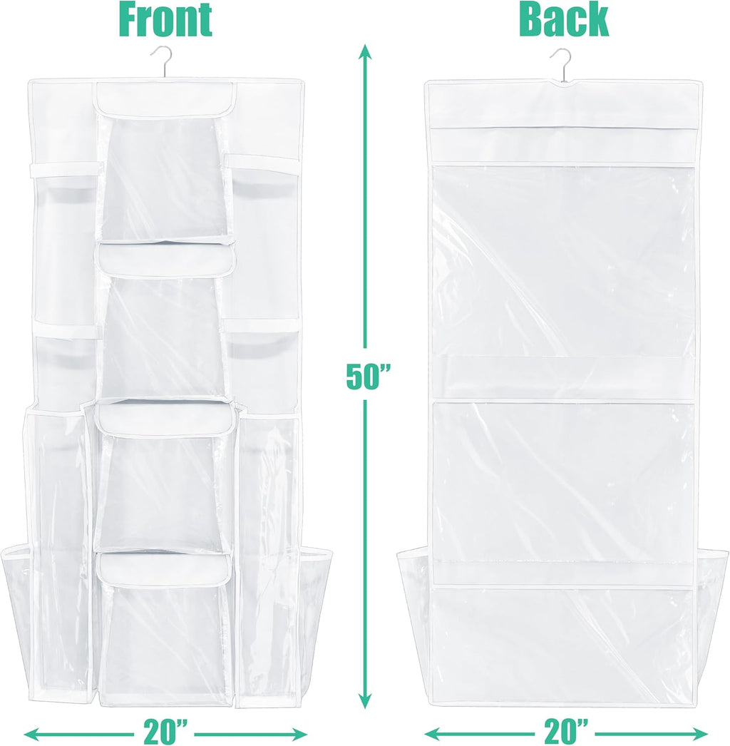 Simple Houseware | Double-Sided Gift Wrap Organizer - White Storage Pockets (Set of 1)