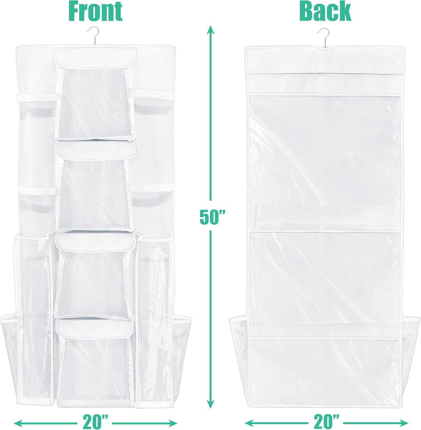 Simple Houseware | Double-Sided Gift Wrap Organizer - White Storage Pockets (Set of 1)