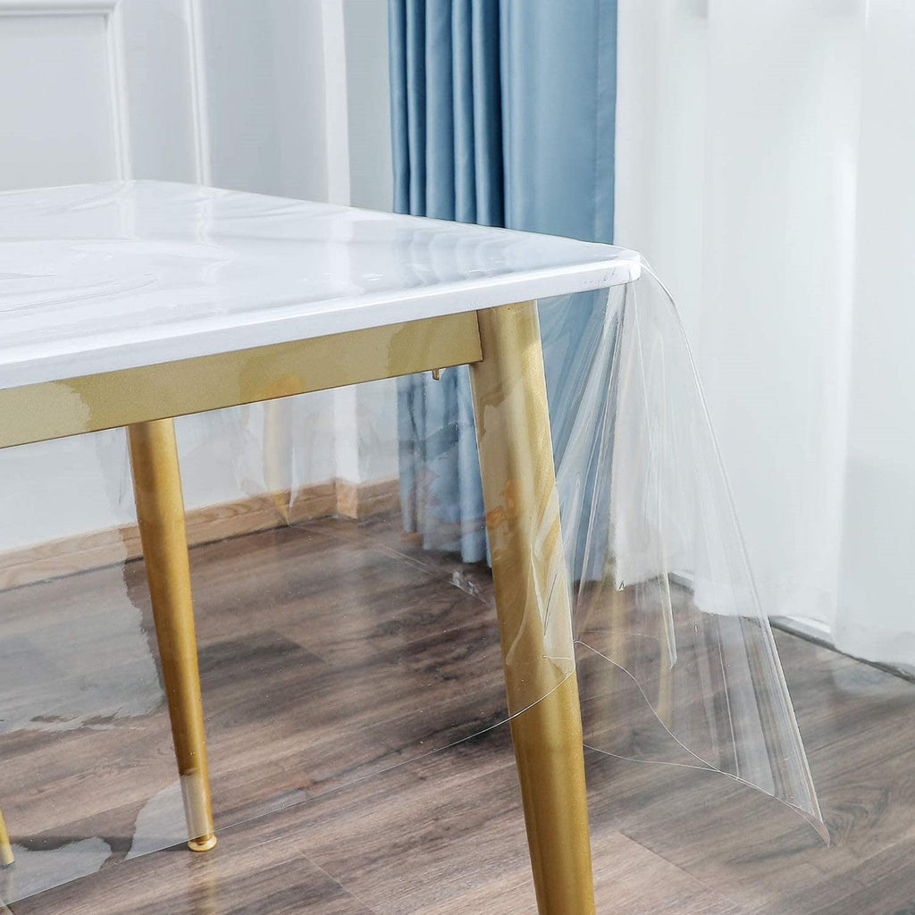 Pioggia Clear Tablecloth Protector Rectangle Waterproof Oil-Proof Plastic Table Cloth Wipeable PVC Table Cover for Indoor and Outdoor (Clear, 60 x 102 Inch)