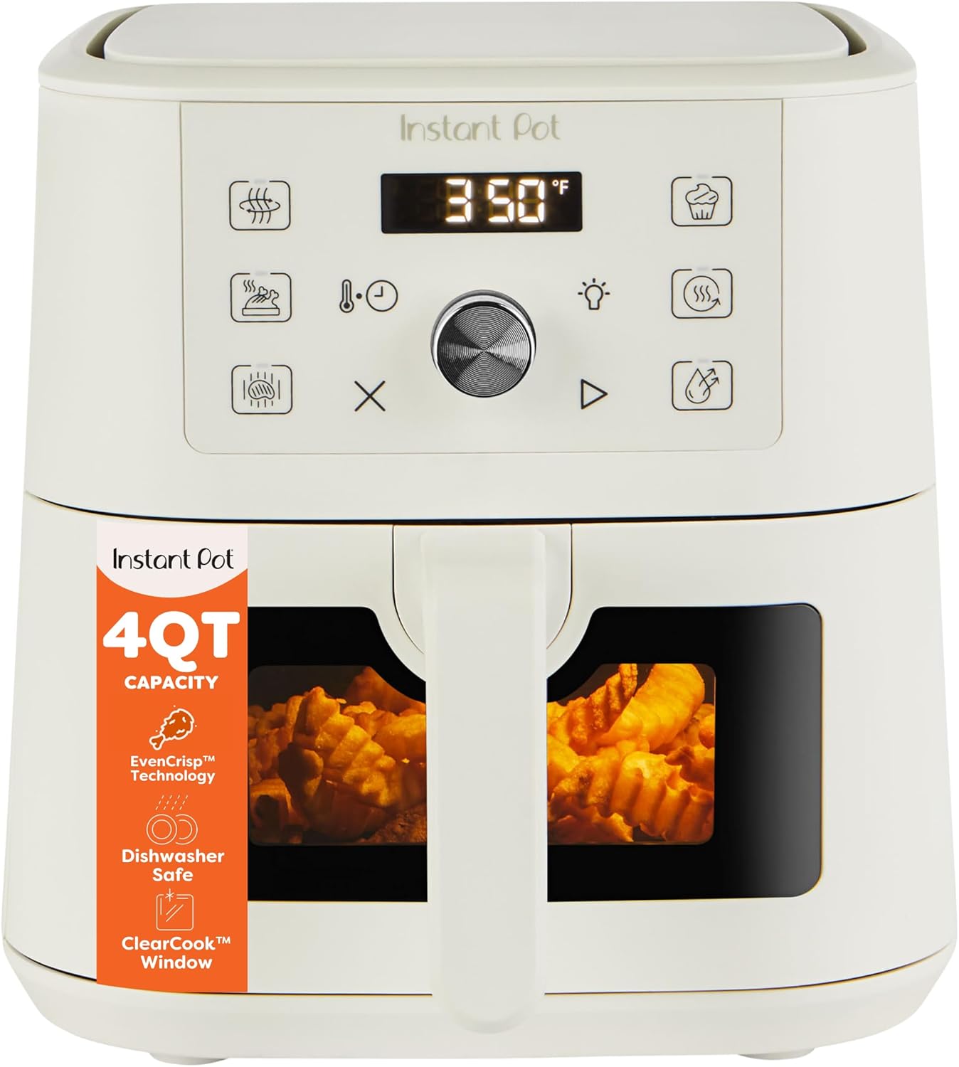 VORTEX Instant Pot 4Qt Mini Air Fryer - 6-in-1 Multi-Function with Custom Programs | Sea Salt Finish