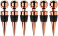 Wine Stoppers for Wine Bottles 6Pcs Vacuum Wine Bottle Stopper with Silicone Reusable Wine Corks, Leak proof Keep Fresh Suitable for Standard (Goldrose, 6 Pack)