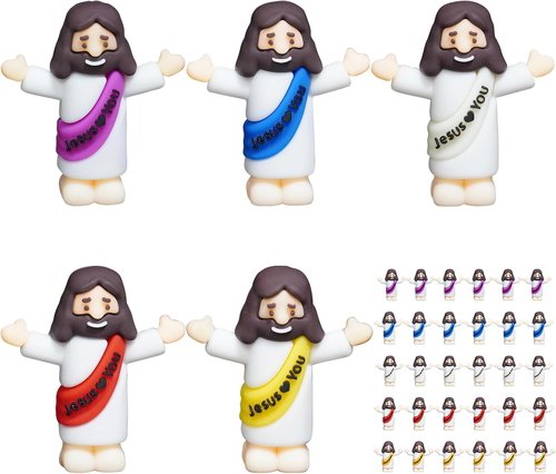 Little Jesus Figures - 30PCS Religious Party Favors | Mini Jesus Figurines for Easter Egg Fillers