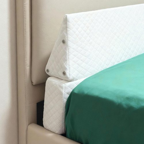 JZHLLA Foldable Pillow Wedge for Headboard Gap 76x6x6in White Cotton Bed Gap Filler with Snap-on Storage Bags Adjustable Pillow Wedge for Headboard Gap