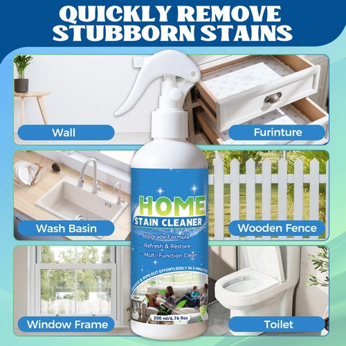 Multipurpose Wall Cleaner Spray – Mold Stain Cleaner for Home Surfaces – Bathrooms, Kitchens, Showers, Basements & Outdoor Areas – Multipurpose Remover for Dirt, Dust, Odor, Oil & Grease