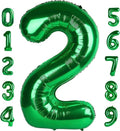2 Numbers Balloon - 40 Inch Dark Green Birthday Decor for 2nd, 12th, 21st Parties & Celebrations