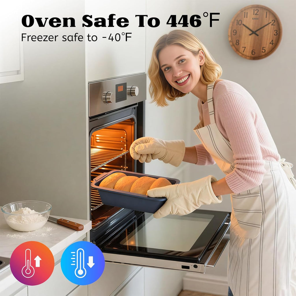 Skiennix Silicone Bread Pan - 9.5 x 5 Inch Nonstick Loaf Pan with Metal Frame | Ideal for Baking Sourdough & Banana Bread