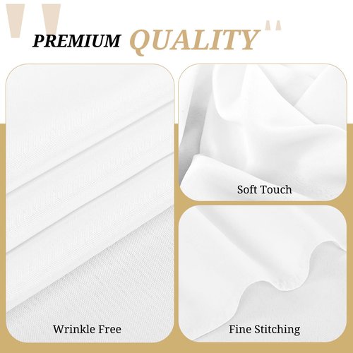 Pesonlook 8 Packs 90 x 156 Inch Tablecloth, White Polyester Table Cloth for 8ft Rectangle Tables, Stain and Wrinkle Resistant Washable Fabric Table Cover for Wedding Banquets Parties Buffet Dining