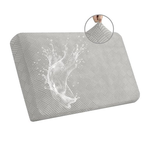 Easy-Going Waterproof Couch Cushion Covers for Couches and Sofas, Stretch Jacquard Sofa Seat Cover Replacement for Dogs, Pets & Kids, Durable Furniture Protector for Loveseat Cushions, Light Gray