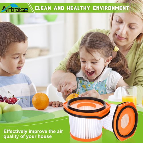 Artraise Vacuum Filter Replacement for Shark Wandvac System WS620 WS630 WS632 WS632BLBRN WS632GDBRN WS632GNBRN WS632PKBRN WS632RGBRN, Compared to Part # XFFWV360 (4 Pack)