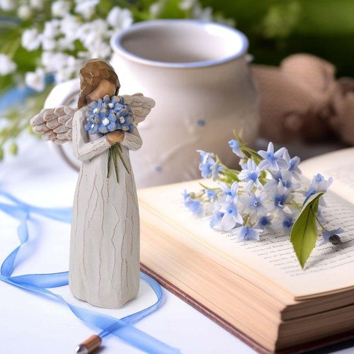 NANAOUS Forget Me Not Guardian Angel Figurines, Sympathy Gifts for Loss of Loved One, Miscarriage Gifts for Mothers, Sculpted Hand-Painted Statue for Home Decor Ornament