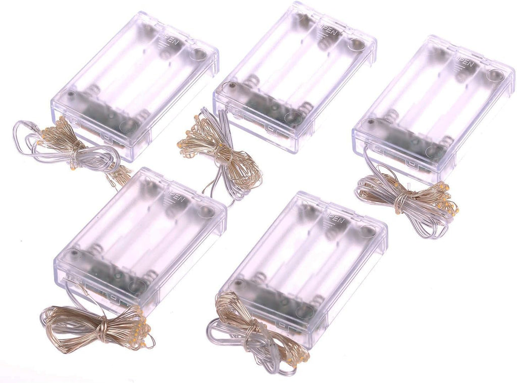 Skiennix 20 LED Fairy Lights - 7 Feet Battery Operated String Lights | Waterproof Silver Wire for Home & Party Decor