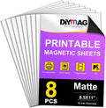 DIYMAG Magnetic Sheets - 8Pcs Flexible 8.5 x 11 Inch Matte Non-Adhesive Paper for DIY Crafts