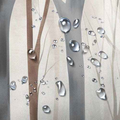 MERCHR Brown Grey Tree Fabric Shower Curtain, Art Style Abstract Birch Forest Rustic Wood Polyester Fabric Waterproof Bath Curtain, Farmhouse Bathroom Shower Curtains with Hooks 72X72 Inch