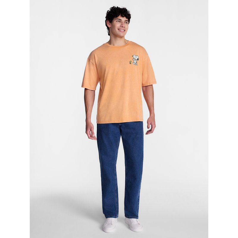 Halloween Snoopy Graphic T-Shirt for Men & Big Men - Orange Wash XS