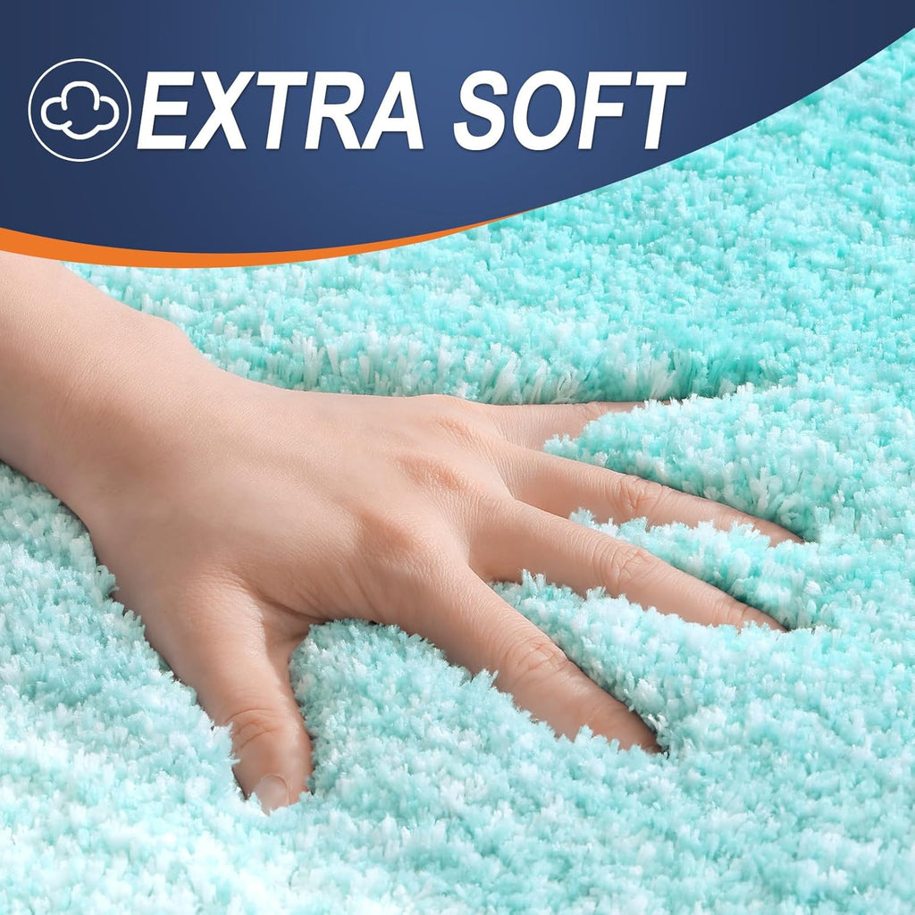 OLANLY Bathroom Runner Rug - Extra Soft Microfiber Mat, Quick Dry & Washable, 47x24, Teal