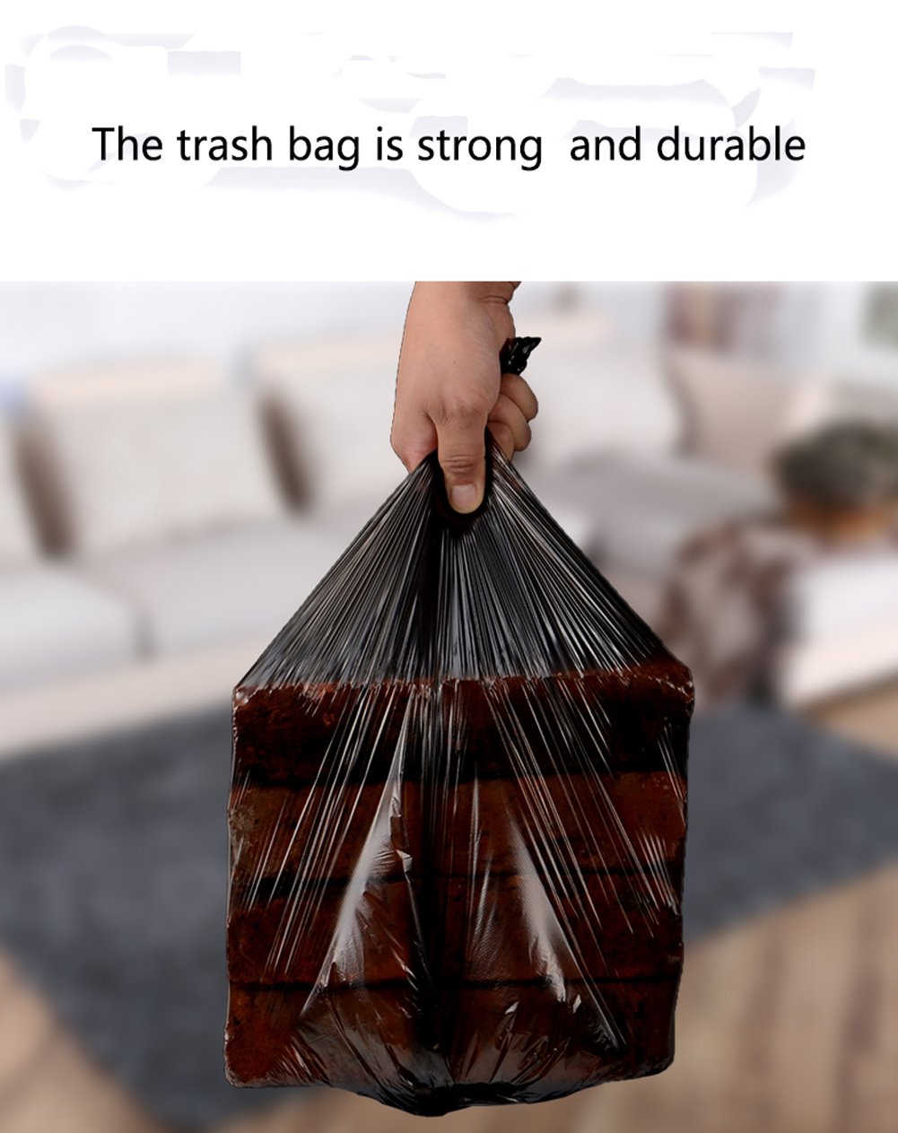 Small Trash Bag,Gereen 2 Gallon Black Trash bag Garbage Bag Trash Can Liner (2 Gallon (150 Count), Black)