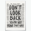 Skiennix Retro Black and White Newspaper Wall Art - "Don't Look Back" Positive Canvas Print | 12x18 Inch Unframed Aesthetic Poster for Bedroom Decor