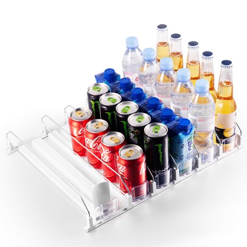 Coanto Drink Organizer for Fridge, Soda Can Dispenser for Refrigerator, Automatic Self-Pushing Fridge Drink Dispenser Holds up to 30 Cans, 6 Row