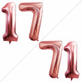 GOER 42-Inch Jumbo Rose Gold 17 Balloons - Sweet 17 Birthday Party Decorations & Helium Foil Balloons