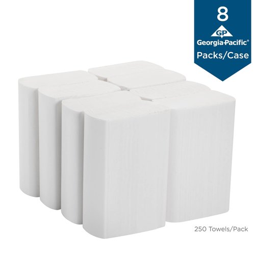 Georgia-Pacific Professional Series Premium 1-Ply Multifold Paper Towels by GP PRO (Georgia-Pacific), White, 2212014, 250 Towels Per Pack, 8 Packs Per Case