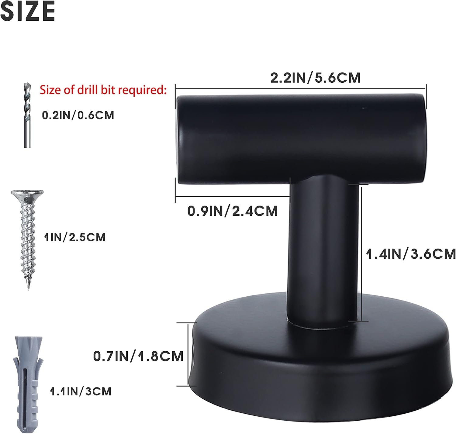 Skiennix Heavy-Duty Towel Hooks - Versatile Wall Hanger for Bathroom, Kitchen & Closet | 4-Pack Black