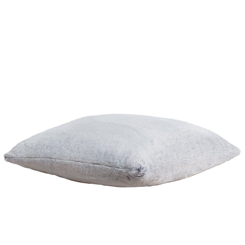 Grey Tipped Faux Fur Throw Pillow - 20x20 Decorative Cushion - Sibling Variation 1