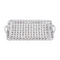 Mud Pie Nested Basket Weave Trays, 15" x 7", WHITE