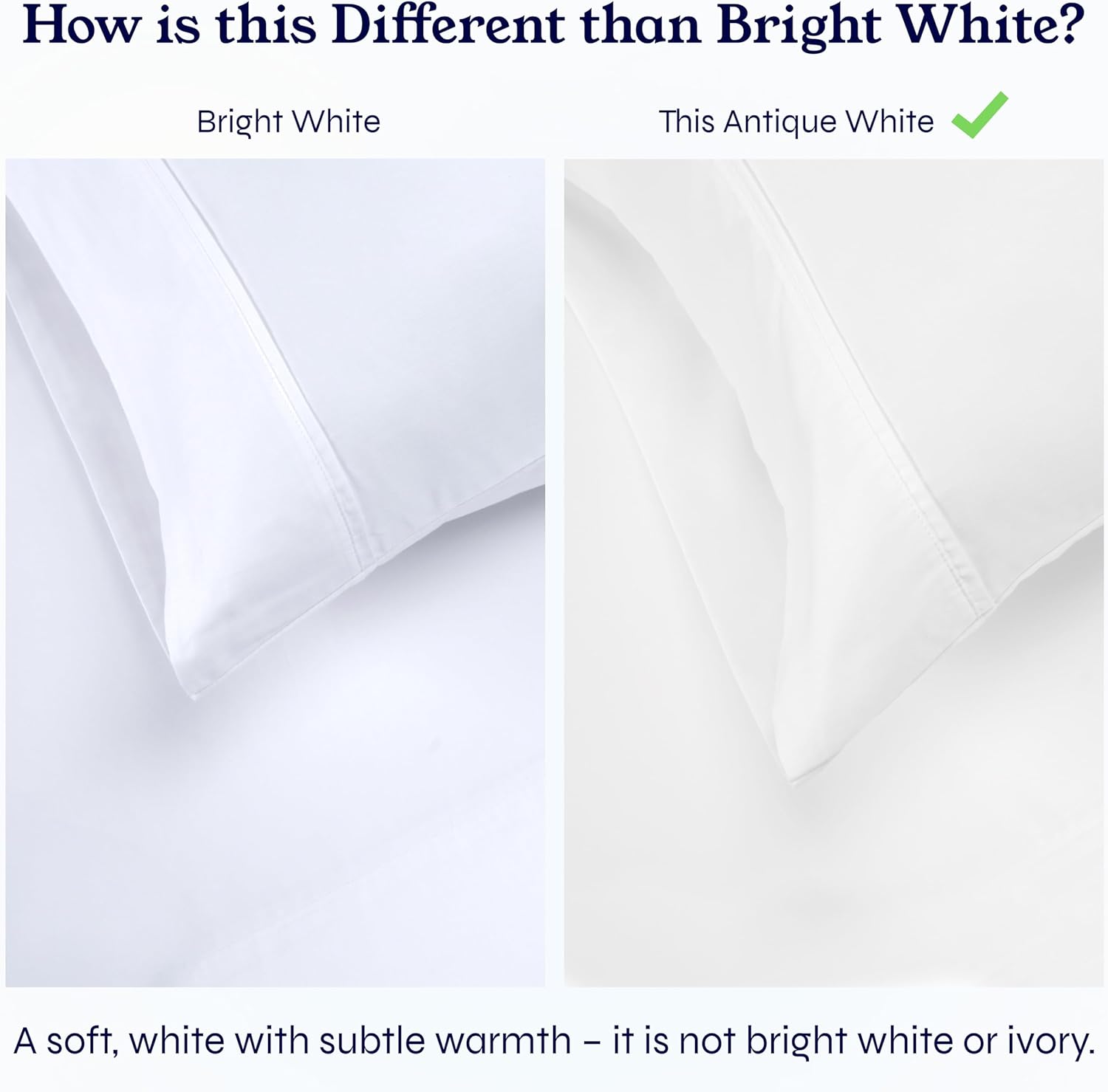 California Design Den Full Size Bed Sheets - 400 Thread Count 100% Cotton Sateen | Soft, Breathable, Deep Pocket - Antique White (2-Pack)