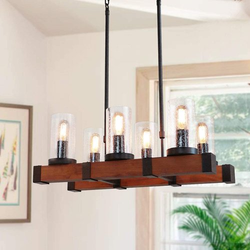 Eietonte 3 Pack Clear Seeded Glass Lamp Shades, 5.9in Height, 3.9in Diameter, 1.7in Fitter, Cylinder Bubble Glass Shade Covers, Seeded Glass Replacement for Pendant Light Chandelier Wall Sconce