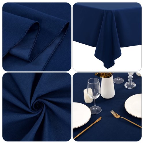 12 Pack 60 x 102 Inch Rectangle Tablecloth, Navy Blue Tablecloth for 6 Feet Rectangle Tables, Washable Fabric Table Cloth for Wedding Dining Table Buffet Parties Camping