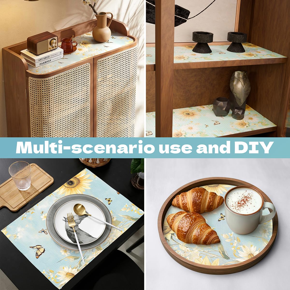 Quttisay Shelf Liner for Kitchen Cabinets Non Adhesive Drawer Liner,Cabinet Liner for Shelves,Non Slip Kitchen Drawer Liners for Dresser,Waterproof Shelf Paper for Refrigerator,Cupboard,12In x 10FT