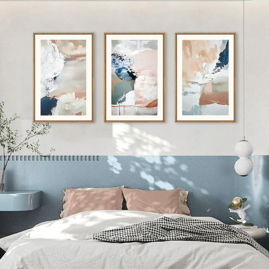 BICERE Large Modern City Moon Framed Canvas Wall Art,Forest Misty Wall Decor,Winter Town Night Wall Painting,Nature Landscape Picture Artwork for Living Room,Bedroom,Dining Room,Office -16"x24"x3