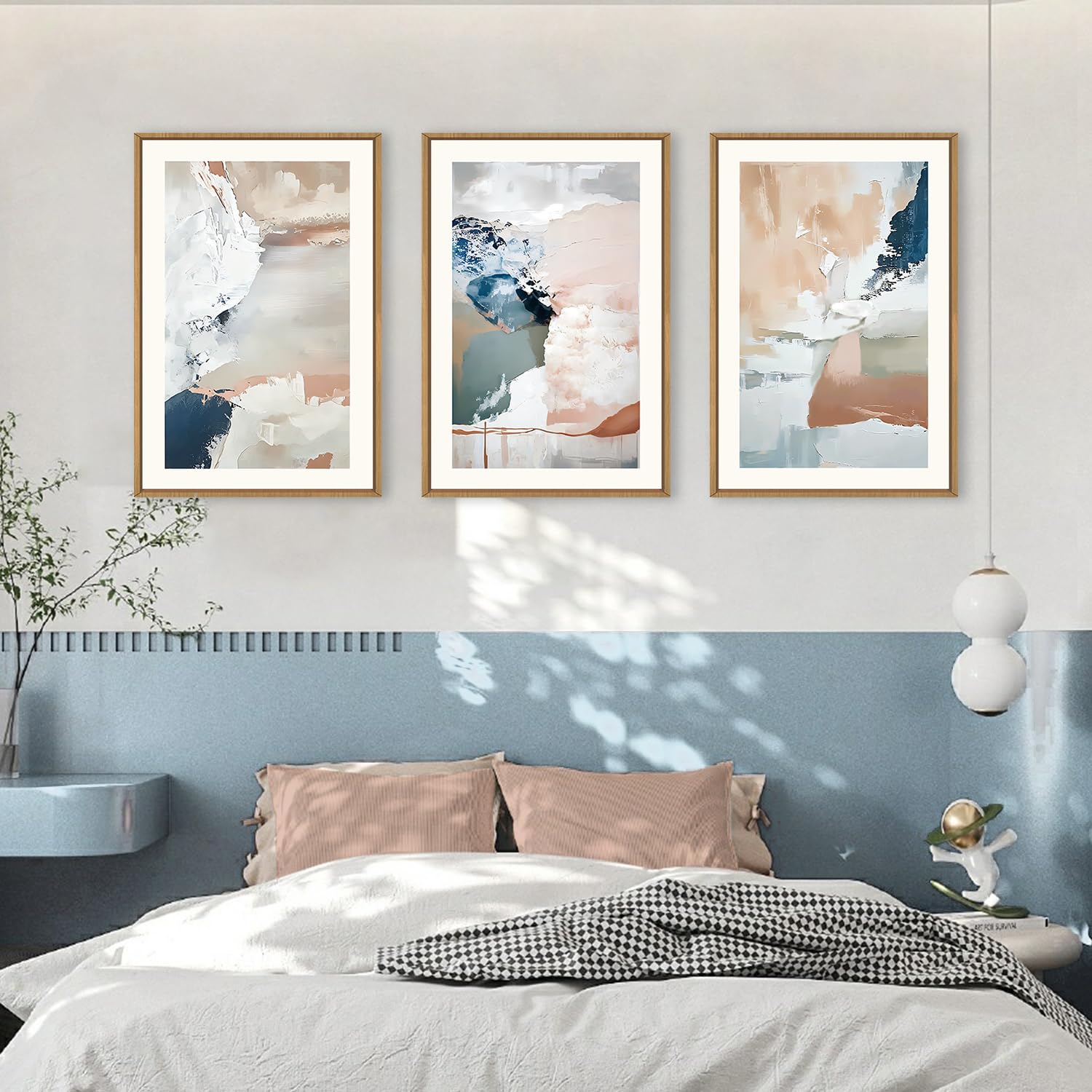 BICERE Large Modern City Moon Framed Canvas Wall Art,Forest Misty Wall Decor,Winter Town Night Wall Painting,Nature Landscape Picture Artwork for Living Room,Bedroom,Dining Room,Office -16"x24"x3