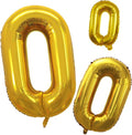 GOER Gold Foil Number 0 Balloons - 42 Inch Birthday & Anniversary Party Decorations | 10th-100th Celebrations