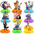 Zootopia2 Birthday Party Supplies , 9Pcs Honeycomb Centerpieces for Zootopia2 Decorations, Double Sided Table Decorations Centerpieces Party