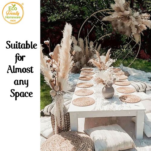 10 Pcs Natural Water Hyacinth Round Placemats Set of 10, Boho Wicker Placemats, Chargers for Dinner Plates, Home Decor Dining Table, Kitchen Decor, Kitchen Table Centerpiece, Charger Plates 11.8 Inch