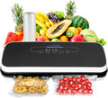 NutriChef Vacuum Sealing System - Automatic Food Preservation with Starter Kit | Compact Design, Black