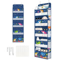 Clastyle Ocean Animals Over the Door Organizer Fish Nursery Hanging Storage Organizer for Kids Clothes Diaper Toy Closet Door Hanging Shelf Storage for Bedroom Bathroom Pantry, Shark, 5-Tier