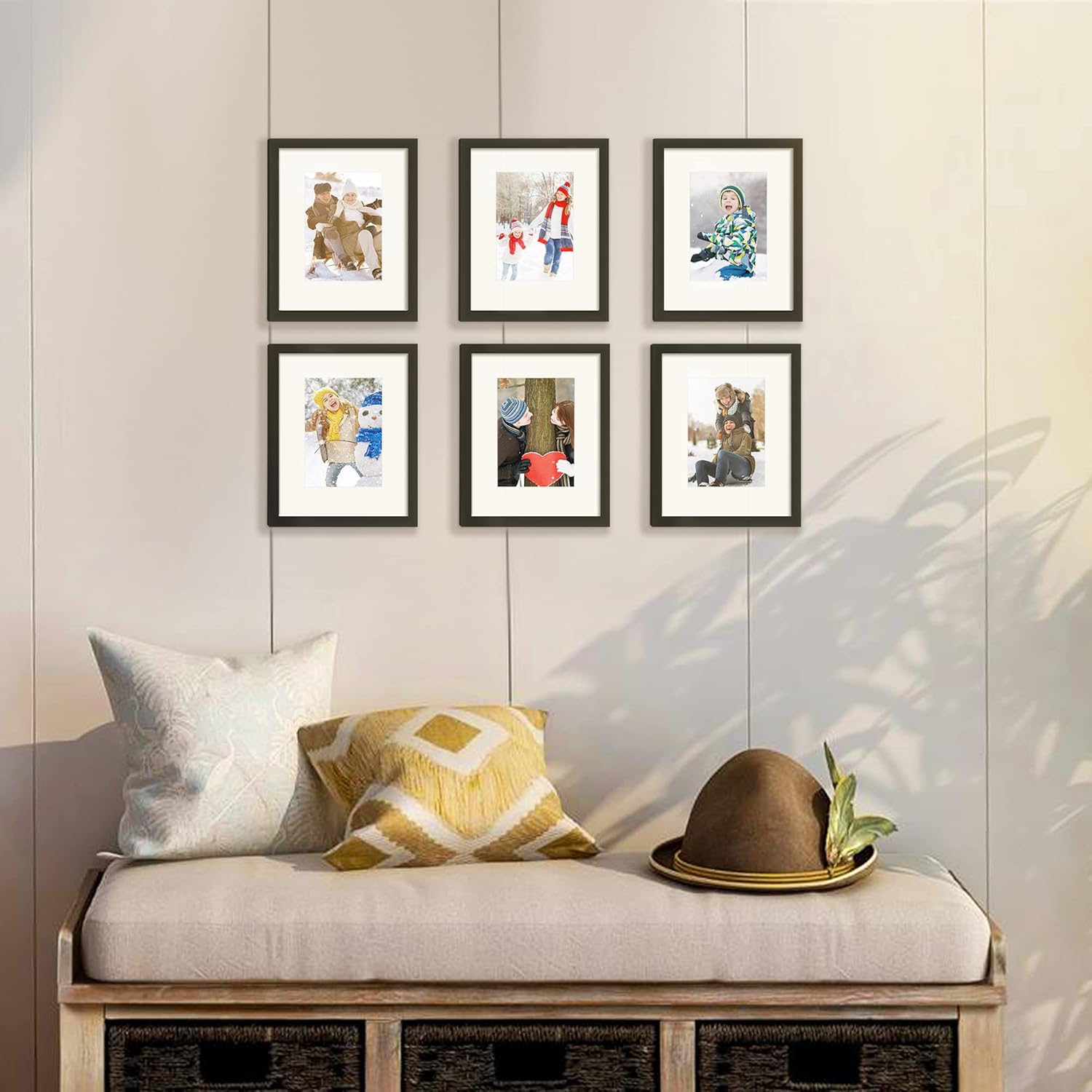 Upsimples 8x10 Picture Frame Set - Classic 5-Pack with 2 Vintage Frames for Wall Display