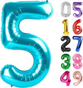 Number 5 Balloon by [Brand Name] - 40 Inch Light Blue Foil Balloon for 5th Birthday Party Decorations