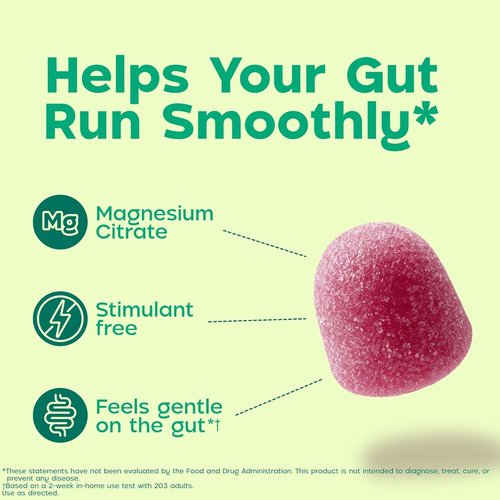 Dulcolax Daily Gut Support Gummies - Stimulant-Free Magnesium Formula, Berry Flavor | 60 Count