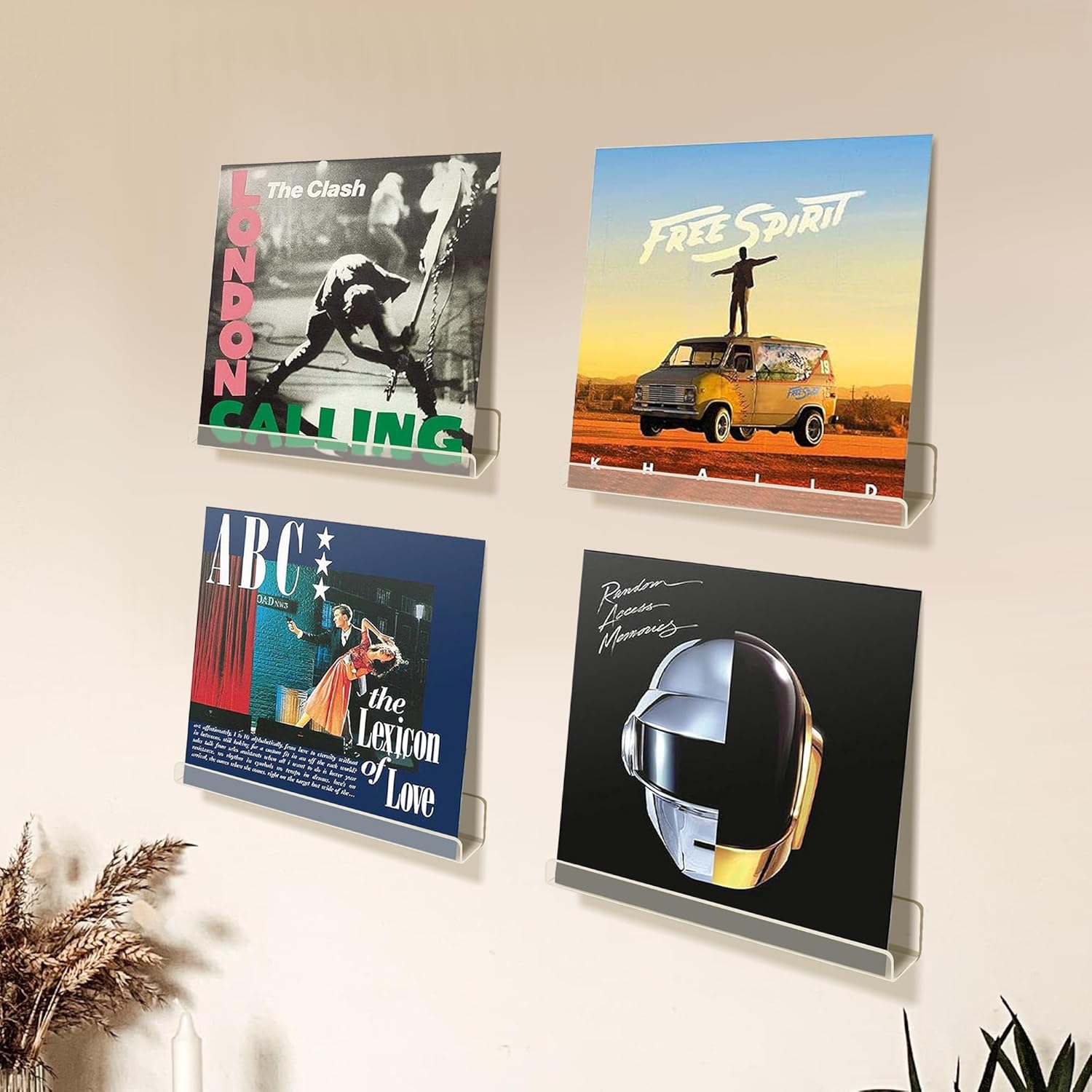 Upsimples Vinyl Record Wall Mount Shelves - 12" Clear Acrylic Album Holder for Stylish Display & Storage | Kids Bookshelf, Magazine Rack, Picture Ledge