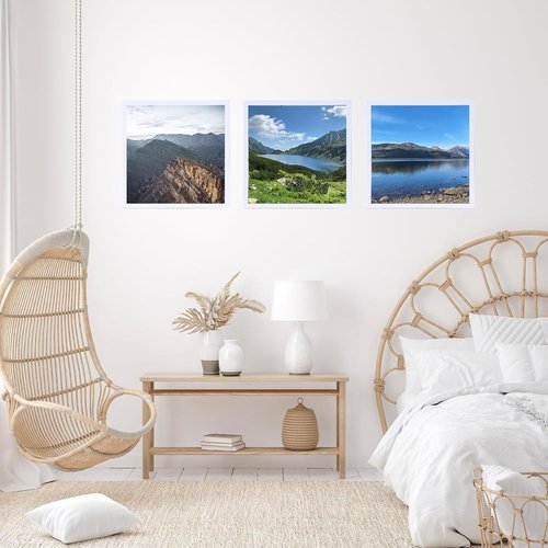 JCJMY 12x12 Inch Picture Frame - Versatile Horizontal & Vertical Wall Hanging | Shatter-Resistant Plexiglass, White