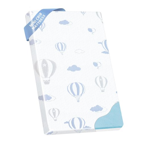 voomf Pack and Play Mattress - 38"x26" Pack N Play Mattresses Pad with Breathable Removable Cover - Dual-Sided Memory Foam Foldable Portable Baby Crib Mattress, Balloon