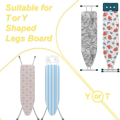 Vincona Ironing Board Hanger with Removable Hooks, Ironing Board Holder Wall Mounted for T/Y Leg, Space Saving Iron Holder for Laundry Room Storage and Organization, Black