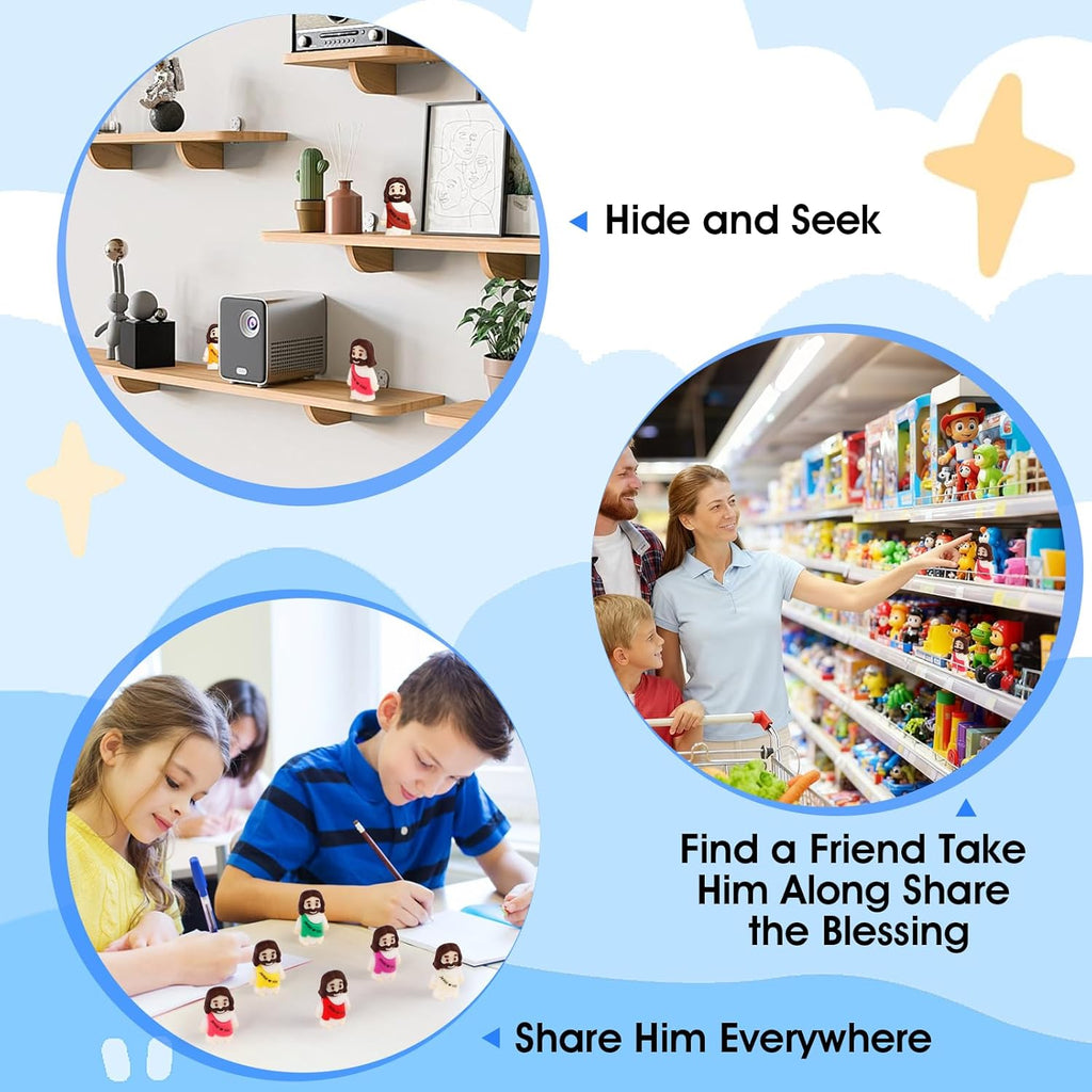 Skiennix 120PCS Mini Jesus Figurines - Colorful Tiny Religious Gifts for Easter Egg Stuffers | Perfect for Christian Women and Moms