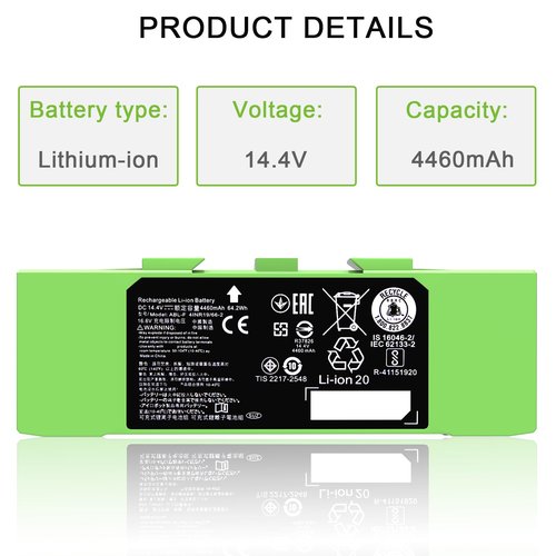 Dentsing ABL-F Battery for iRobot Roomba i7 i7+ j7 j7+ 7158 7150 7550 7558 i3 i3+ 3150 i4 i4+ 4150 i8 and e5 e6 e5150 e6198 Replacement Battery for Roomba i & e & j Series 4460mAh 14.4V