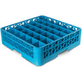 Carlisle FoodService Products Opticlean Divided Glass Rack with 36 (4.75 x 2.91 Inch) Compartments for Kitchen and Restaurant, Plastic, 19.88 x 19.88 x 5.50 Inches, Blue