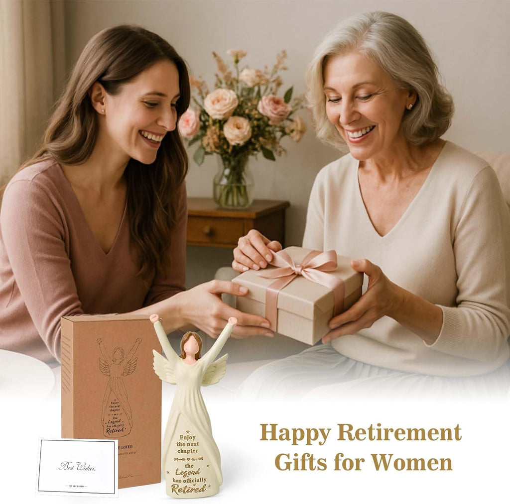 Regine Switzerland Retirement Gift - 7.5” Retired Angel Figurine | Perfect for Women, Coworkers & Friends